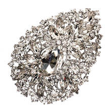 3,8 дюймов очень большое сердечко Стекло с украшением в виде кристаллов со стразами идеально сочетаются с нарядным свадебная брошь V 2024 - купить недорого
