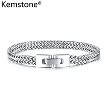 Kemstone Classic Silver Color Stainless Steel Chain Bracelet Jewelry Gift For Men 2024 - buy cheap