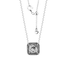 Timeless Elegance Necklaces Pendants with Clear CZ 100% Authentic 925 Sterling-Silver-Jewelry Free Shipping 2024 - buy cheap