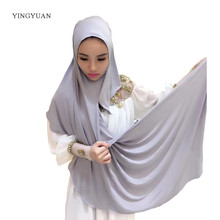 0TJ57 180*70cm Solid Easy Hijab Women Of Scarves Muslim Hijabs High Quality Hijab Beautiful Fashion Shawl Cap(with1 Undescarf 2024 - buy cheap