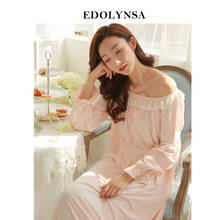 New Arrivals Vintage Nightgowns Sleepshirts Soft Home Dress Lace Sleepwear Solid Sleep & Lounge Cotton Nightgown female # H100 2024 - buy cheap