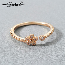 Cxwind New Crystal Clover Flower Rings For Women Fashion Gold Color Snowflake Ring Everlasting Quality Promise Love Gift Jewelry 2024 - buy cheap
