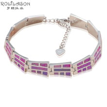 Acessórios para casamento, pulseiras fashion de prata opala de fogo roxo ob040 2024 - compre barato