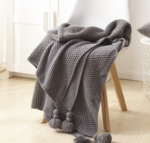 solid air conditioning travel blanket with tassel knitted blanket  for bed sofa Home Textile throw blanket Anti-Pilling Portable 2024 - buy cheap