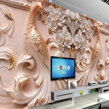 Custom Photo Wallpaper 3D Stereoscopic Relief Peacock Butterfly Floral Background Wall Large Murals Wallpaper For Living Room TV 2024 - buy cheap