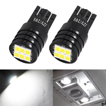 10X T10 W5W Canbus 194 LED Licença Reading Interior Dome Porta Do Carro Lâmpada 1206 6SMD Apuramento Estacionamento Luz 6000 K 12-24 V Auto Lâmpada 2024 - compre barato