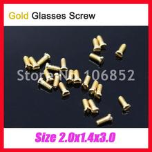 200pcs Gold Color 2.0x1.4x3.0mm  Eyeglasses Glasses Hinge Screws Slotted - Head Free Shipping 2024 - buy cheap