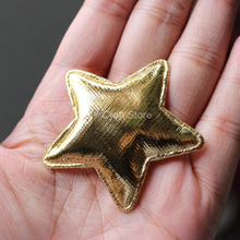100pcs/lot Gold Star Felt Pentagram Satin Patch W/ Padded Felt Fabric Glitter DIY Craft Free Shipping 2024 - buy cheap