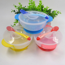 Temperature Sensing Baby Feeding Spoon Child Tableware Food Bowl Learning Dishes Service Suction Cup Children Dinnerware Set 2024 - buy cheap