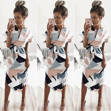 Women Summer  Dress Evening Party Beach Dresses Print Female Sundress 2024 - buy cheap