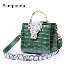 2022 New Designer Women Hand Bag Genuine Leather Green Handbags Female Messenger Bags Alligator Women Shoulder Bag Handbag Lady 2024 - buy cheap