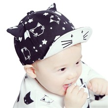 new Baby Baseball Cap Cute Print Cat Sun Hat With Ears For Boy Girl Summer Style Children Kid Cap 2024 - buy cheap