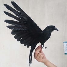 wings black simulation crow toy plastic & furs wings crow model doll gift about 25cm 1588 2024 - buy cheap