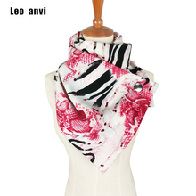 Leo anvi новый роскошный брендовый шарф, шаль леопардовой расцветки с принтом зебры, мягкие шелковые шарфы, Женская Бандана с кнопками 2024 - купить недорого
