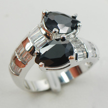 Black Onyx Fashion Women 925 Sterling Silver Ring F962 Size 6 7 8 9 10 2024 - buy cheap