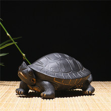 Accesorios para tetera 3D de arcilla púrpura para mascota, accesorios para tetera, regalo de tortuga de la longevidad, artesanías de cerámica decorativas, envío gratis 2024 - compra barato