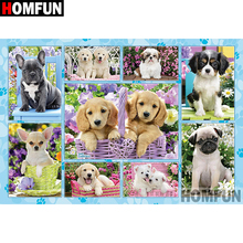 HOMFUN 5D DIY Diamond Painting Full Square/Round Drill "Animal dog" Embroidery Cross Stitch gift Home Decor Gift A08333 2024 - buy cheap