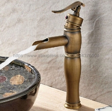 Antique Brass Faucet Retro Carved Basin Faucet Rotating Single Handle Single Hole Hot And Cold Water Nnf125 2024 - buy cheap