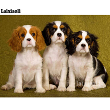 Mosaico de decoração para casa bordado de diamantes quadrado completo cavalier king charles spaniel imagem de cachorro fofo em diamante 5d faça você mesmo 2024 - compre barato