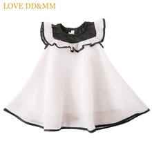 LOVE DD&MM Girls Dresses  Summer New Children's Wear Girls Cute Sweet Color Matching Ruffled A-Line Vest Dress 2024 - buy cheap