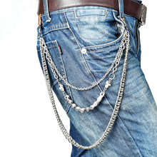 Solid Fashion Punk Hip-hop Trendy Male Pants Chain Men Or Women Jeans Silver Metal Clothing Accessories Jewelry Pants Chains 2024 - buy cheap