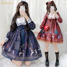 Gothic Lolita Cosplay Dress For Girls Wooden Horse Holiday Party Cosplay Costume Anime Women's Cosplay Lolita jsk Dress For kids 2024 - buy cheap