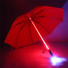 Guarda-chuva de plástico led transparente, chuva vermelho para homens e mulheres, piscante em suporte de noite, rolo, à prova de vento, para caminhadas 2024 - compre barato