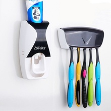 Creative Automatic Toothpaste Dispenser Toothbrush Holder Set Bathroom Toothpaste Squeezers Wall Mount Rack Bathing Accessories 2024 - buy cheap