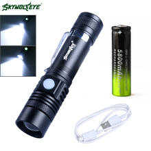 3500LM USB Rechargeable Flashlight XML-T6 Led Flashlight Zoomable 3 modes torch for 18650 with USB cable Camping 2024 - buy cheap