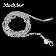 Modyle 3mm Rope chain necklace,Wholesale lots Fashion jewelry Silver-Color jewelry necklaces & pendants 2024 - buy cheap