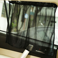 2 uds coche taza de la succión cortina parasol gasa negra de malla instalado verano sol sombra cortina protector solar accesorios de Interior de coche 2024 - compra barato