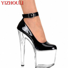 Sexy tornozelo cinta plataforma feminina ultra 20cm super sapatos de salto alto, pole dance/modle sapatos, casamento/festa sapatos/sapatos de cristal 2024 - compre barato