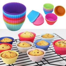 Mini molde de silicona para cupcakes, utensilios de horneado para repostería, 7cm, 6cm 2024 - compra barato