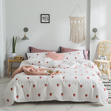 Red strawberries Bedding Sets 100% cotton Bed Linen Duvet Cover Bed Sheet/fitted sheet Pillowcase/bed Sets queen king size 4pcs 2024 - buy cheap