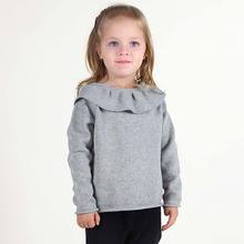Детская  теплая одежда Для девочек вязаный свитер для маленьких девочек Повседневный чистый хлопковый свитер  с длинными рукавами 2024 - купить недорого