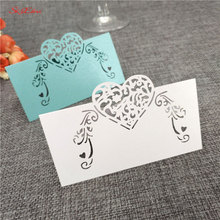 Tarjetas de lugar con forma de corazón para mesa de boda, juego de 50 piezas con corte láser para evento de boda, copa de vino, 5ZSH928 2024 - compra barato