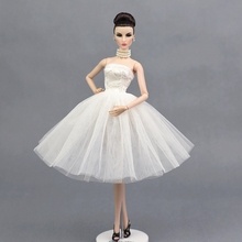 Handmade White Dress Skirt Lace Evening Wedding Princess Gown Fashion Outfit Clothes For 1/6 Barbie Xinyi Fr Doll Girl Gift 2024 - buy cheap