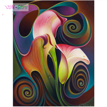 Pintura pintura diamante 5d bricolagem calla lírio abstrato flores bordado diamante imagens de strass bordado bordado mosaico diy new165 2024 - compre barato