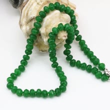 Cadena de clavícula para mujer, gargantilla de 5x8mm, color verde malayo Natural, calcedonia de jades, facetado, B3205 2024 - compra barato