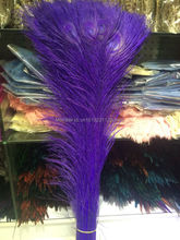 New! Free shipping wholesale 50 pcs / lot high-quality purple peacock feathers, 75-80cm / 30-32 "DIY jewelry decoration 2024 - buy cheap