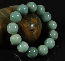 FINE Certified A Grade (Oil-Green jadeite) Carved 16-17mm Bead Bracelet 2024 - buy cheap
