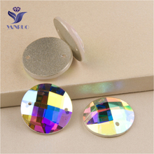 YANRUO 2015TH Round 18mm AB Strass DIY Glass Stones And Crystals Craft Gems Flat Back Sewing Rhinestones On Clothes 2024 - buy cheap
