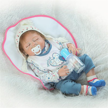 23inch Full Body Silicone Reborn Baby Doll Toy Lovely Birthday Gift Fashion Play House Toy sleeping lifelike Brinquedos doll 2024 - buy cheap