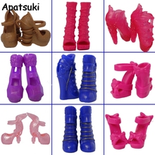 5 пар/лот модные дизайнерские туфли, обувь на высоком каблуке для Monster High, сандалии для куклы, сапоги для 1/6 куклы-монстры 2024 - купить недорого
