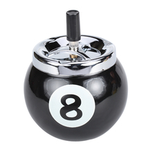 Novelty Home Car Metal Push Button Pool Billiard Ball Shape  Ashtray Holder 2024 - buy cheap