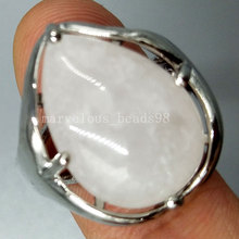 Free Shipping Beautiful jewelry White Crystal Women Men Art Water Drop Ring  7~12" Adjust Size PC5246 2024 - buy cheap