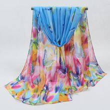 Hot Sale Print Silk Scarf Chiffon Scarves Women Wrap Sarong Sunscreen Beach Cover Up Long polyester Cape Female FD042 2024 - buy cheap