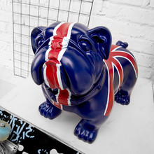 Estatua de Bulldog británico de 42cm, decoración abstracta de perro, mascota, artesanía de resina, escaparate, oficina, Hotel, sala de estar, R1089 2024 - compra barato