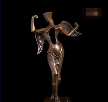 Western Abstract Art Sculpture Bronze Copper Marble Base Angel Statue Figurine 2024 - buy cheap