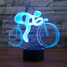 Bicycling 3d Lamp 7 Color Went Cycling Led Night Lamps For Kids Touch Led Usb Table Lampara Lampe Baby Sleeping Nightlight 2024 - buy cheap
